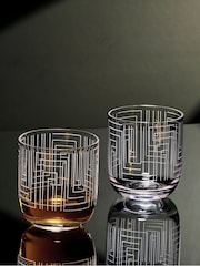 Anton Studio Designs Set of 2 Clear Maze DOF Tumblers - Image 1 of 5