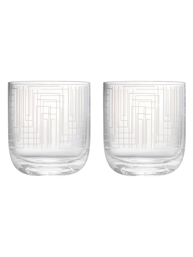 Anton Studio Designs Set of 2 Clear Maze DOF Tumblers - Image 2 of 5