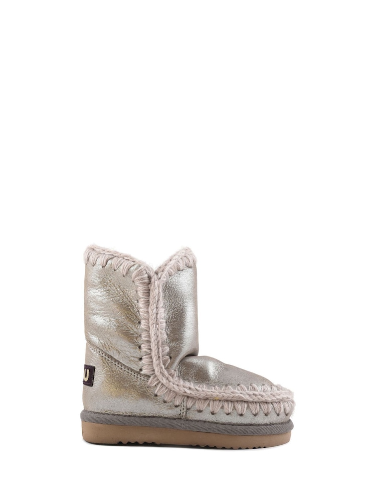 Mou Metallic Eskimo Sheepskin Lined Kids Leather Boots - Image 1 of 1 Mou Metallic Eskimo Sheepskin Lined Kids Leather Boots - Image 1 of 1