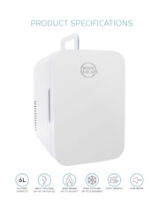 Body Escape White Mini Fridge With Glass Door 6 Litre - Image 2 of 8