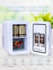 Body Escape White Mini Fridge With Glass Door 6 Litre - Image 6 of 8