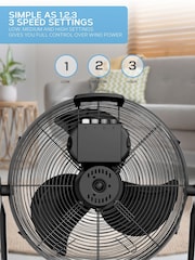 Air Pro Black 16" Floor Fan with Powerful Air Cooling & Circulating - Image 4 of 7