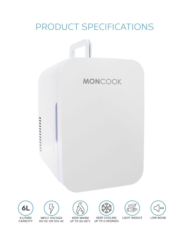 MONCOOK White Mini Fridge 6 Litre - Image 2 of 8
