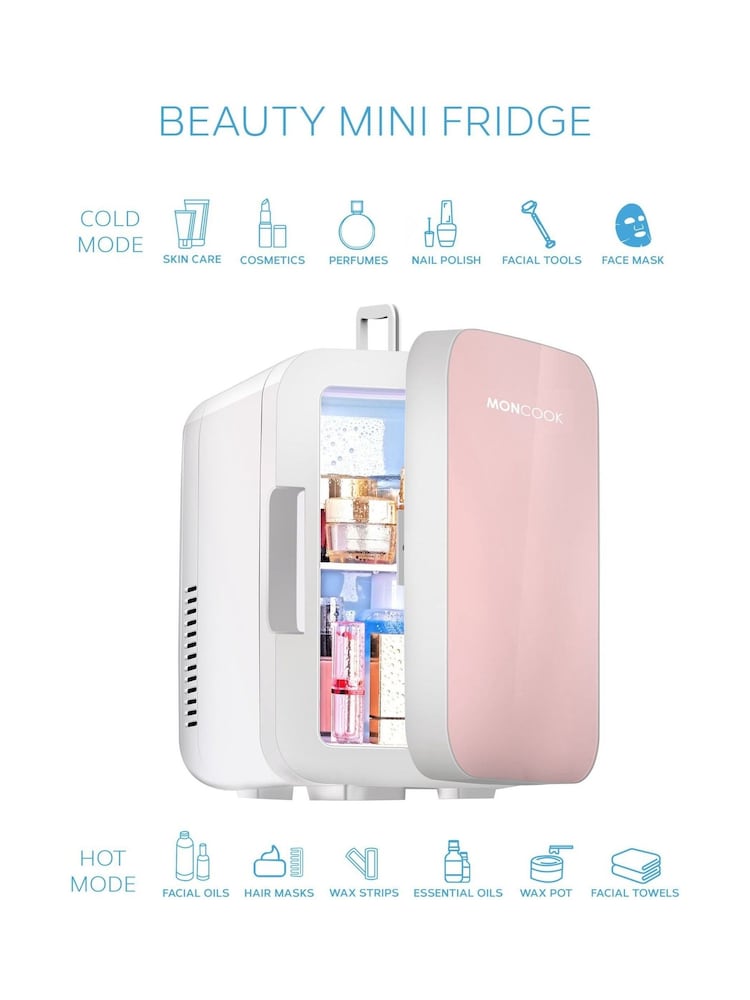 MONCOOK Pink Mini Fridge 6 Litre - Image 8 of 8