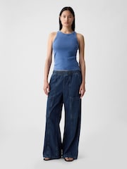 Gap Blue High Waisted Utility Easy Jeans - Image 1 of 7