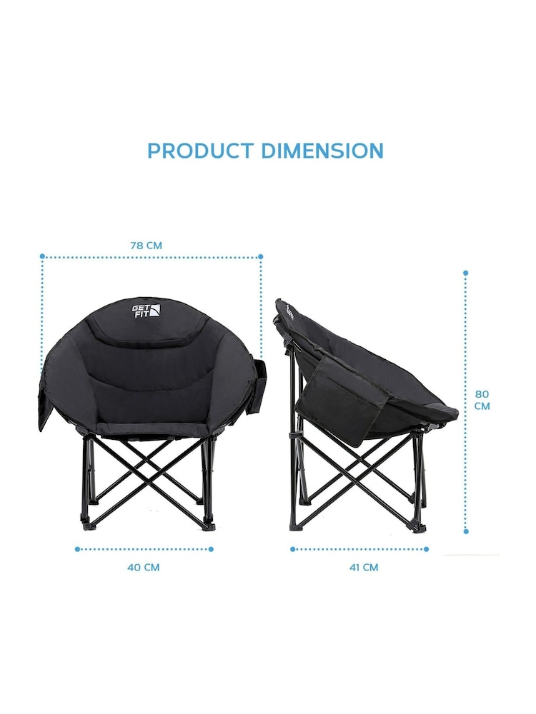 Get Fit Black Moon Premium Outdoor Folding Camping Chair - Image 2 of 7