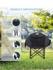 Get Fit Black Moon Premium Outdoor Folding Camping Chair - Image 3 of 7