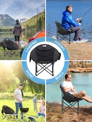 Get Fit Black Moon Premium Outdoor Folding Camping Chair - Image 5 of 7