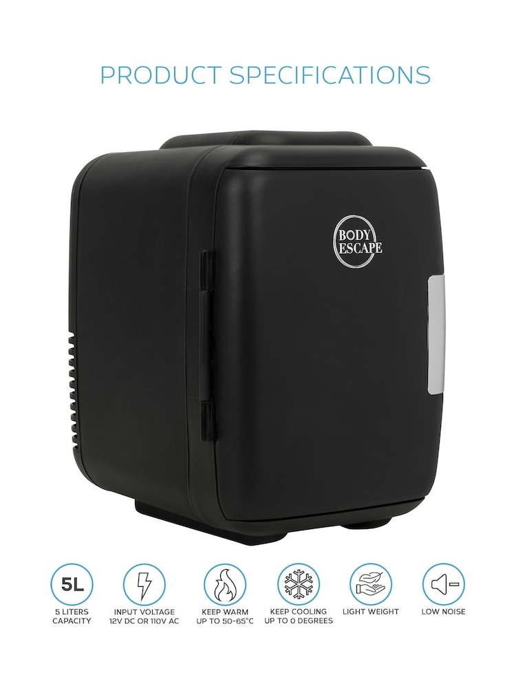 Body Escape Black Mini Beauty Fridge 5 Litre - Image 2 of 6