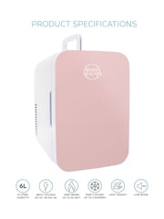 Body Escape Pink Mini Fridge With Glass Door 6 Litre - Image 2 of 8