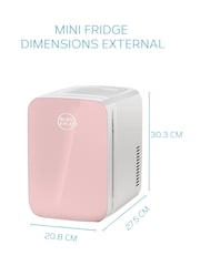 Body Escape Pink Mini Fridge With Glass Door 6 Litre - Image 3 of 8