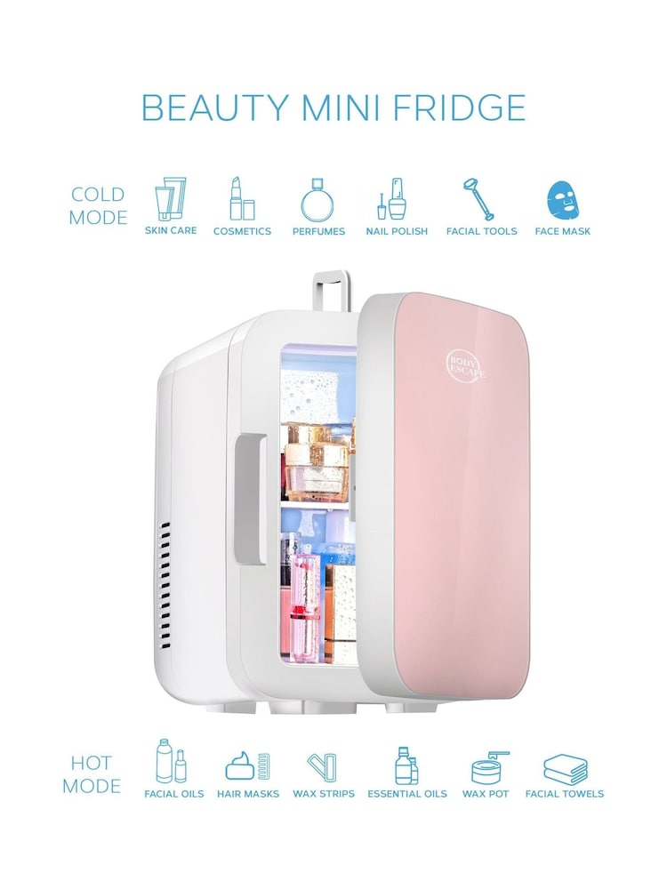 Body Escape Pink Mini Fridge With Glass Door 6 Litre - Image 8 of 8