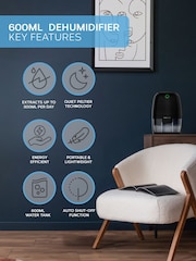 MONHOUSE Black 600ml Mini Moisture Absorber Dehumidifier - Image 2 of 7