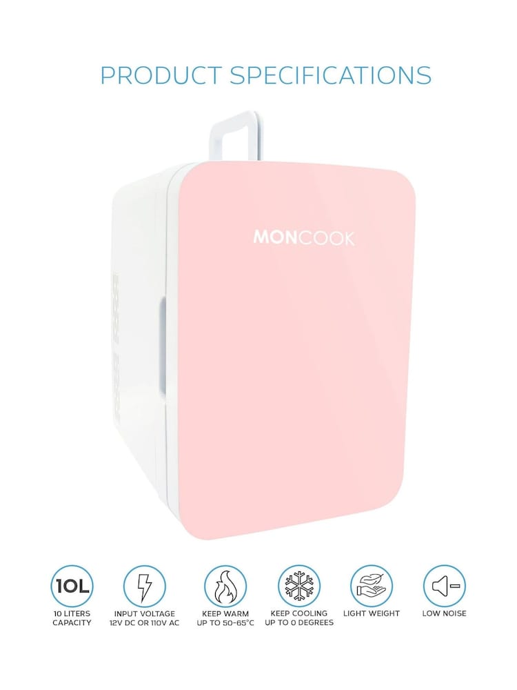 MONCOOK Pink Mini Fridge 10 Litre - Image 2 of 8