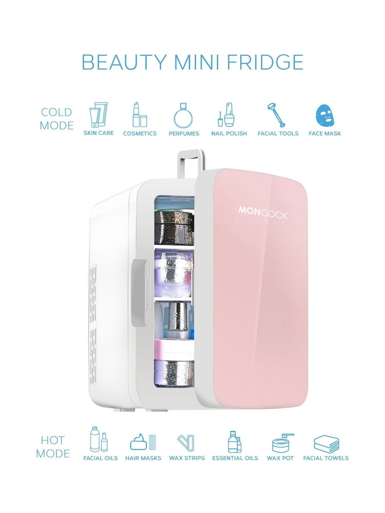 MONCOOK Pink Mini Fridge 10 Litre - Image 8 of 8