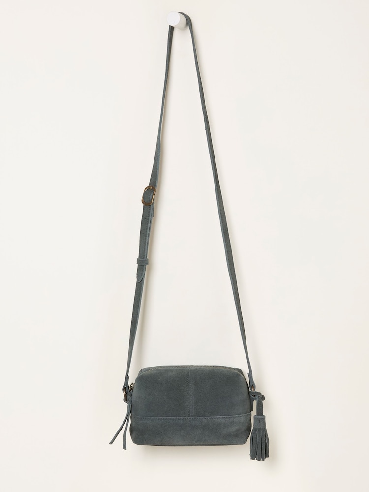 FatFace Teal Blue Suede Camera Bag - Image 2 of 3