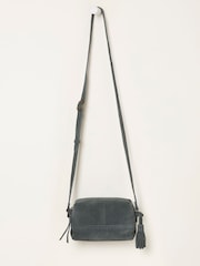 FatFace Teal Blue Suede Camera Bag - Image 4 of 5