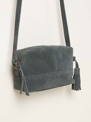 FatFace Teal Blue Suede Camera Bag - Image 5 of 5