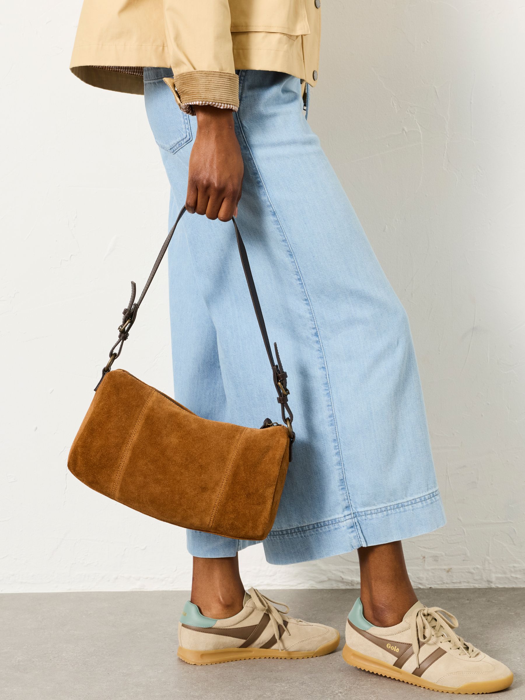 Fat Face Women - Shoulder Bag - Suede - Brown