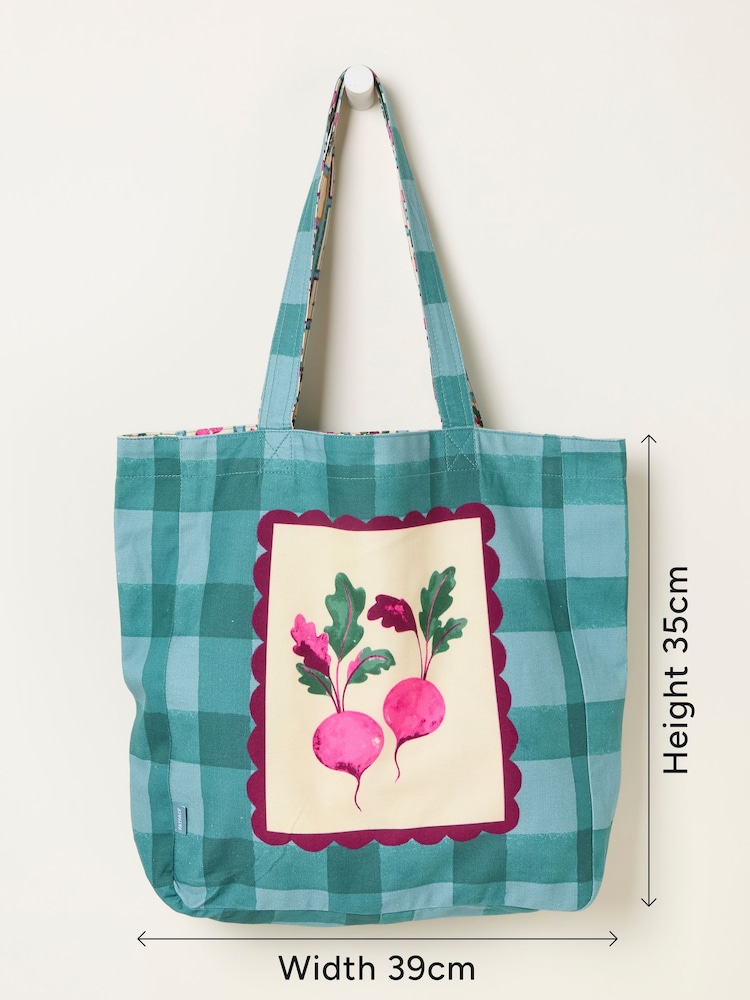 FatFace Multi Beetroot Reversible Tote Bag - Image 6 of 6