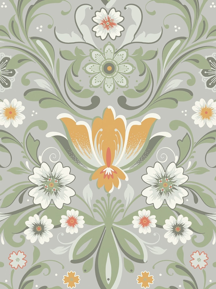 Galerie Green Sommarang 2 Floral Print 10M Wallpaper - Image 2 of 2