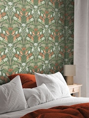 Galerie Green Sommarang 2 Floral Print 10M Wallpaper - Image 1 of 3