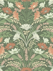 Galerie Green Sommarang 2 Floral Print 10M Wallpaper - Image 2 of 3