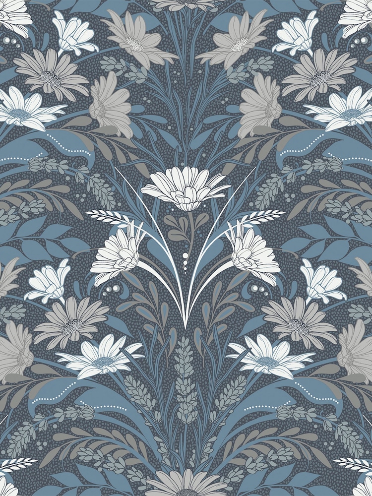 Galerie Blue Sommarang 2 Floral Print 10M Wallpaper - Image 2 of 2