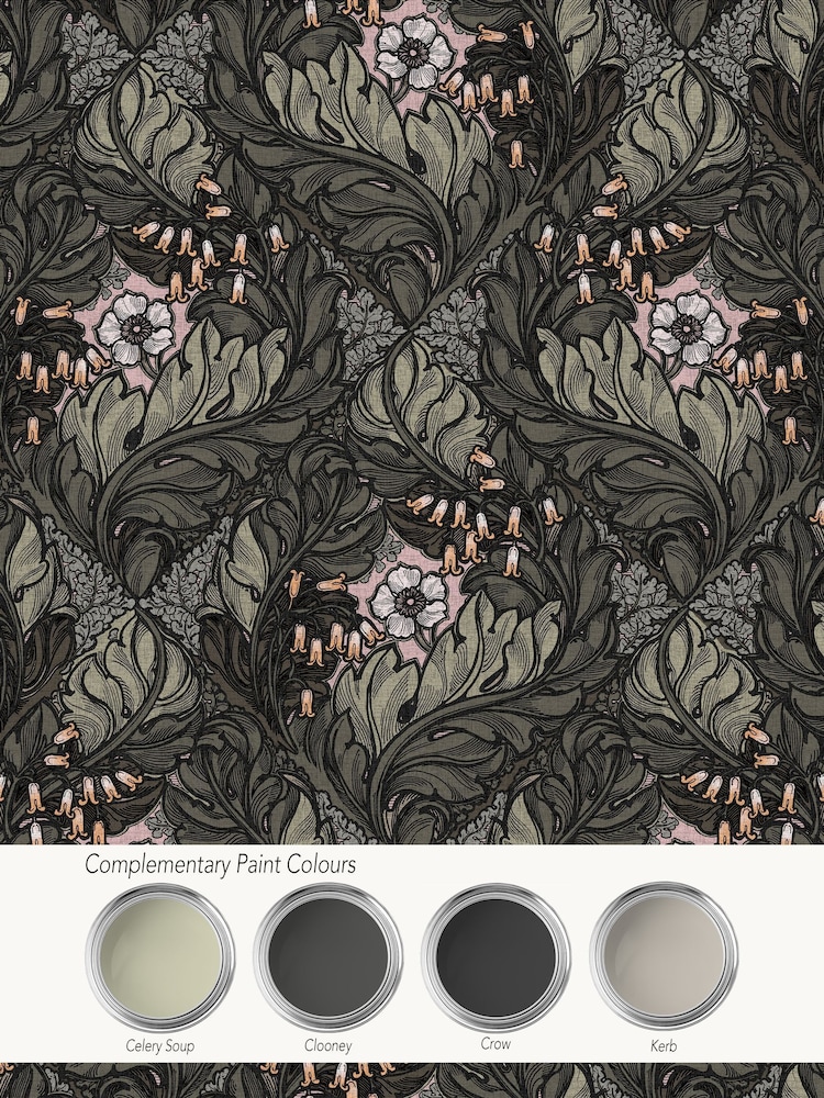 Laurence Llewelyn-Bowen Green Rambleicious Floral Print 10M Wallpaper - Image 4 of 4 Laurence Llewelyn-Bowen Green Rambleicious Floral Print 10M Wallpaper - Image 4 of 4