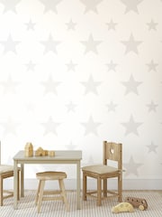Style Sisters White Double Star 10M Wallpaper - Image 1 of 3