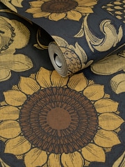 Laurence Llewelyn-Bowen Yellow Sunnyside Up Floral Print 10M Wallpaper - Image 3 of 4