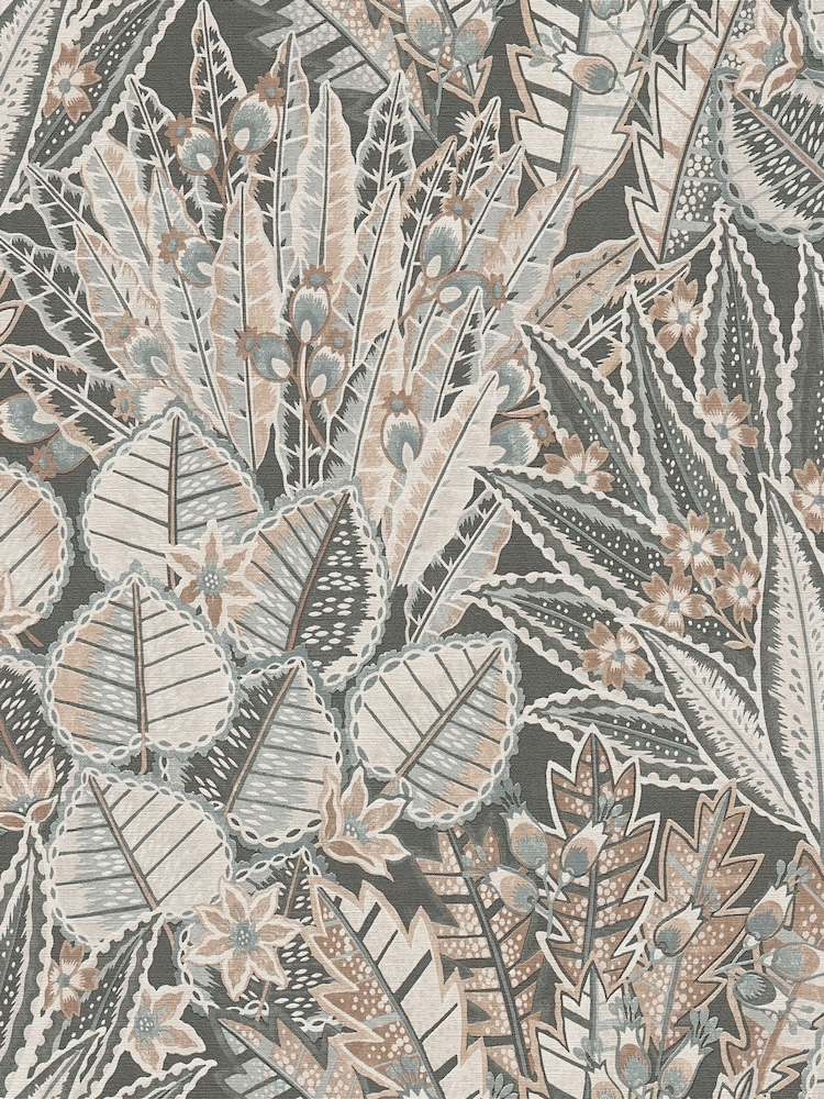 Galerie Bronze Brown Welcome Home Floral Print 10M Wallpaper - Image 2 of 4