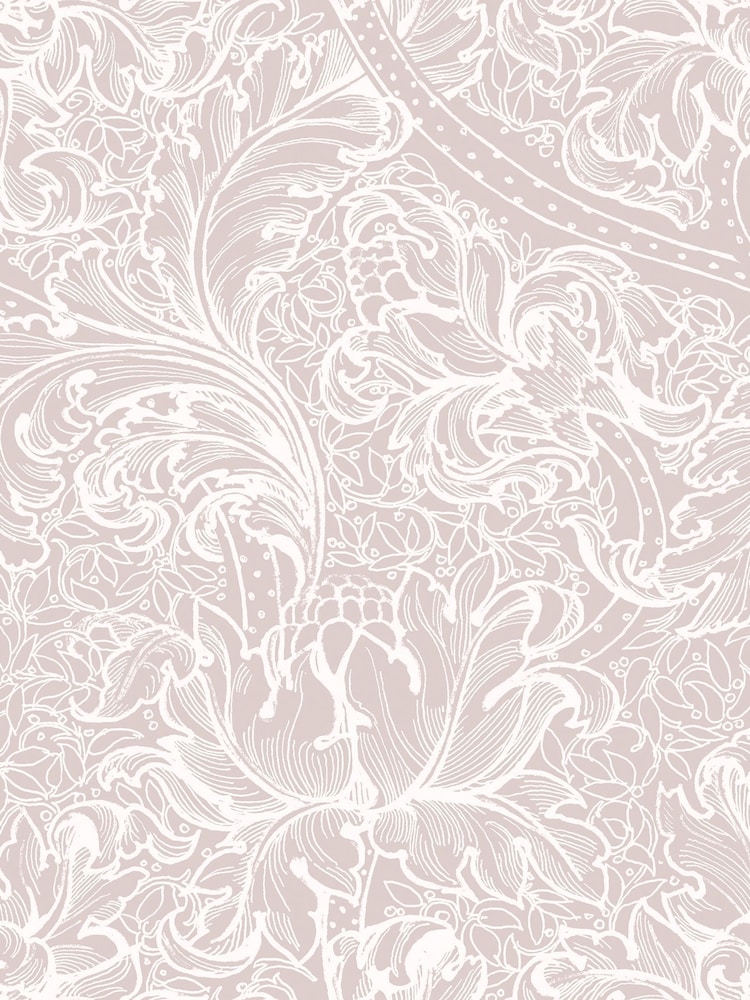 Laurence Llewelyn-Bowen Pink Morris Major Floral Print 10M Wallpaper - Image 2 of 4