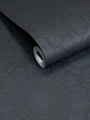 Laurence Llewelyn-Bowen Blue Sunnyside Up Floral Print 10M Wallpaper - Image 3 of 4