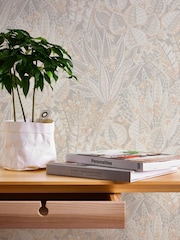 Galerie Beige Welcome Home Floral Print 10M Wallpaper - Image 4 of 5
