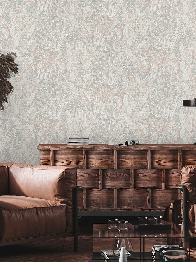 Galerie Beige Welcome Home Floral Print 10M Wallpaper - Image 5 of 5