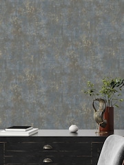 Galerie Blue Welcome Home Plain Texture 10M Wallpaper - Image 1 of 5
