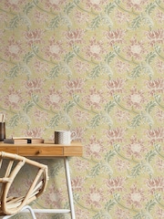 Laurence Llewelyn-Bowen Yellow Morris Major Floral Print 10M Wallpaper - Image 1 of 4