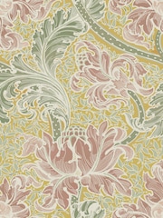 Laurence Llewelyn-Bowen Yellow Morris Major Floral Print 10M Wallpaper - Image 2 of 4