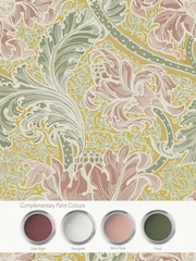 Laurence Llewelyn-Bowen Yellow Morris Major Floral Print 10M Wallpaper - Image 4 of 4