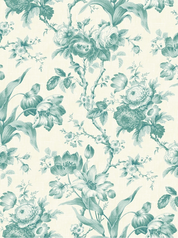 Galerie Blue French Country Floral Print 10M Wallpaper - Image 2 of 2