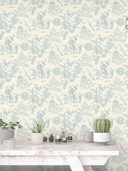 Galerie Blue French Country Toile 10M Wallpaper - Image 1 of 2