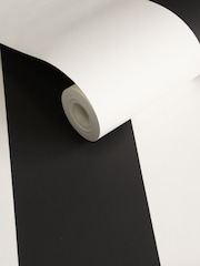 Style Sisters Black Wide Stripe 10M Wallpaper - Image 3 of 3