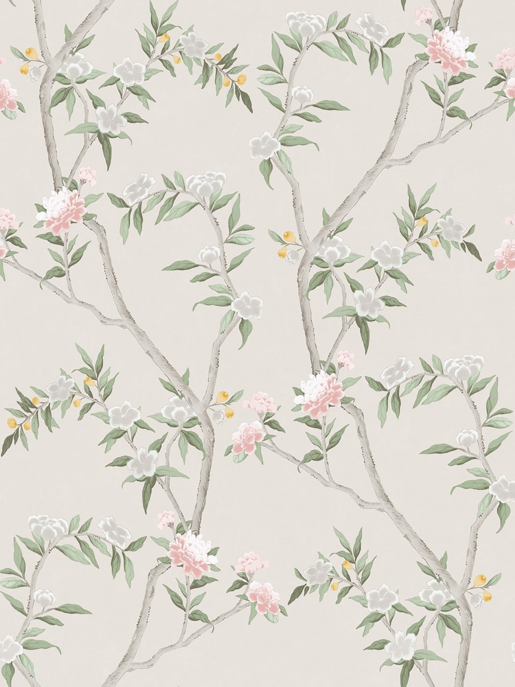 Galerie White Spring Blossom Chinoiserie 10M Wallpaper - Image 2 of 2