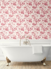 Galerie Pink French Country Floral Print 10M Wallpaper - Image 1 of 2