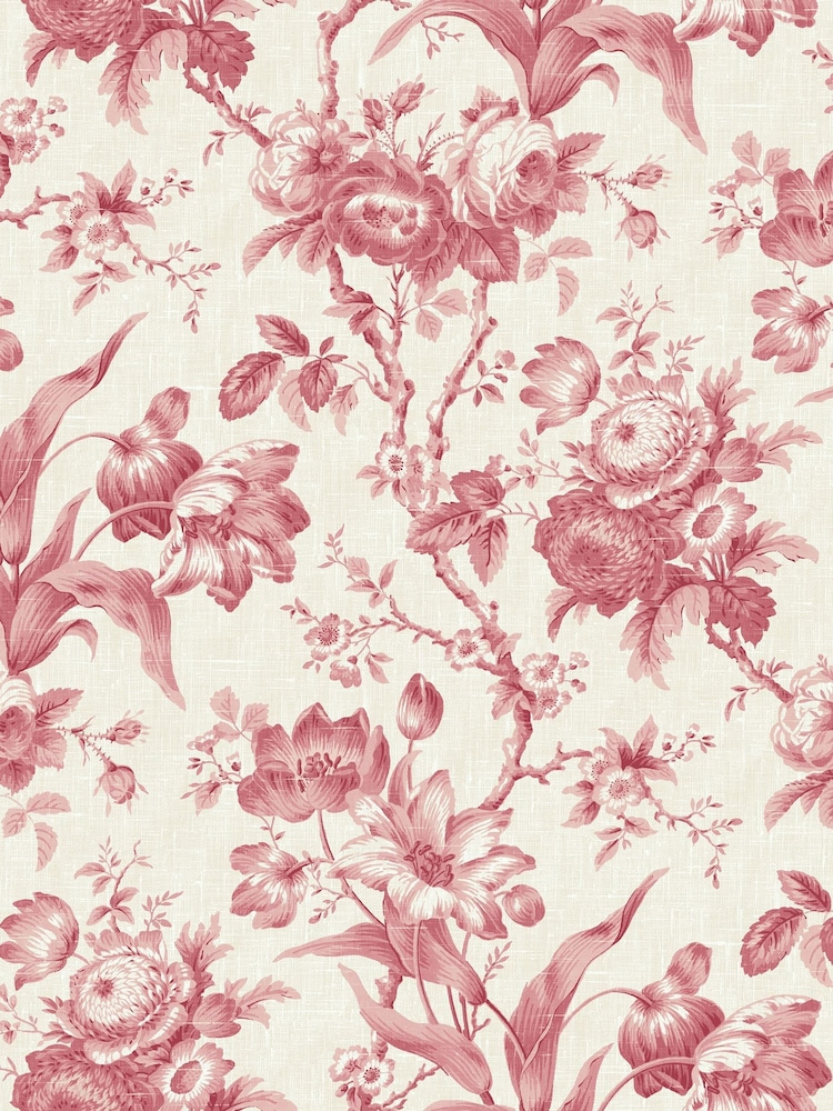 Galerie Pink French Country Floral Print 10M Wallpaper - Image 2 of 2