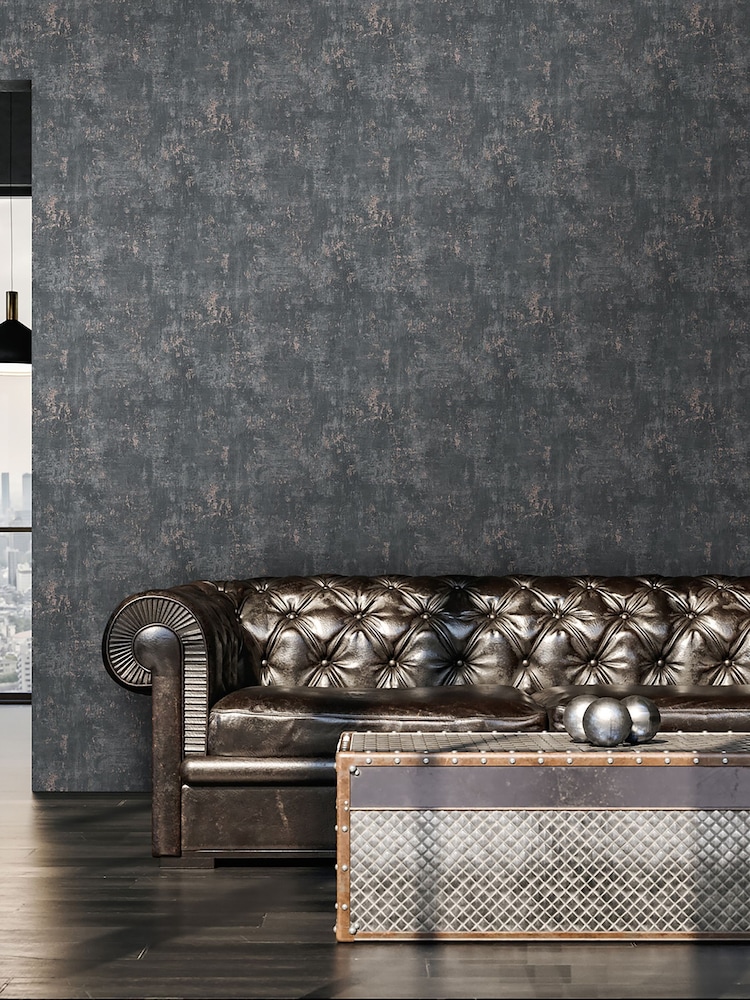 Galerie Black Welcome Home Plain Texture 10M Wallpaper - Image 1 of 5