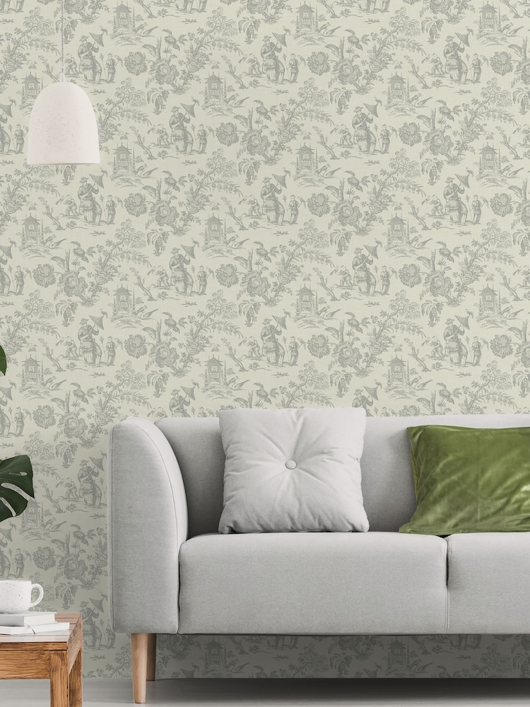 Galerie Grey French Country Toile 10M Wallpaper - Image 1 of 2 Galerie Grey French Country Toile 10M Wallpaper - Image 1 of 2