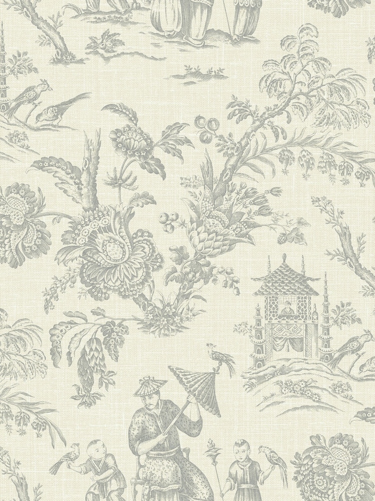 Galerie Grey French Country Toile 10M Wallpaper - Image 2 of 2 Galerie Grey French Country Toile 10M Wallpaper - Image 2 of 2