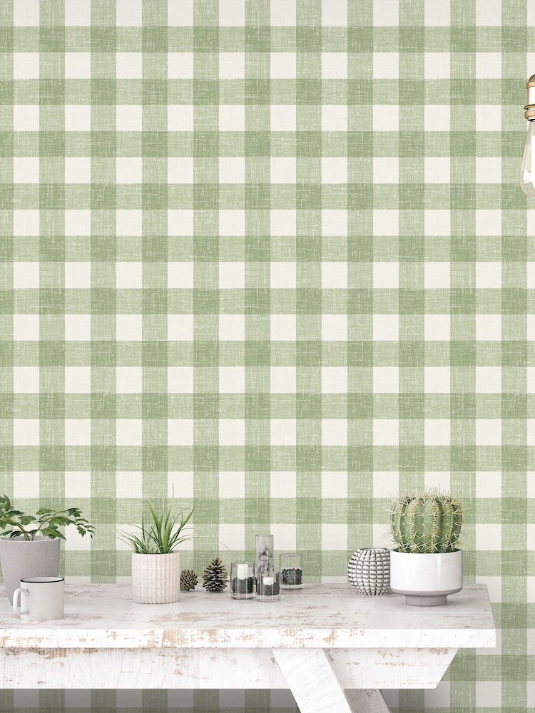 Galerie Green French Country Plaid 10M Wallpaper - Image 1 of 2 Galerie Green French Country Plaid 10M Wallpaper - Image 1 of 2